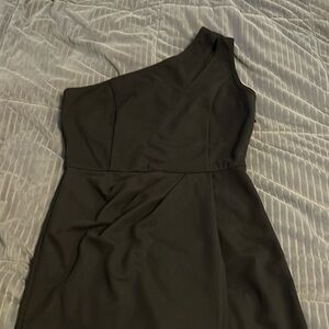 One shoulder little black dress. Size S